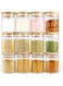 Generic 12-Piece Glass Jars With Wooden Lid Clear/Brown 12 X 200ml