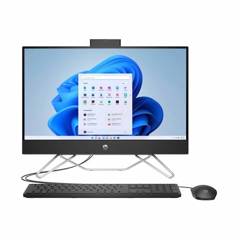 HP All-in-One 24-cr0018ne PC, Core i5-1335U, 8GB RAM DDR4, 512GB SSD, Intel Iris X? Graphics, 23.8-inch FHD, Windows 11, Jet Black, English Arabic Keyboard