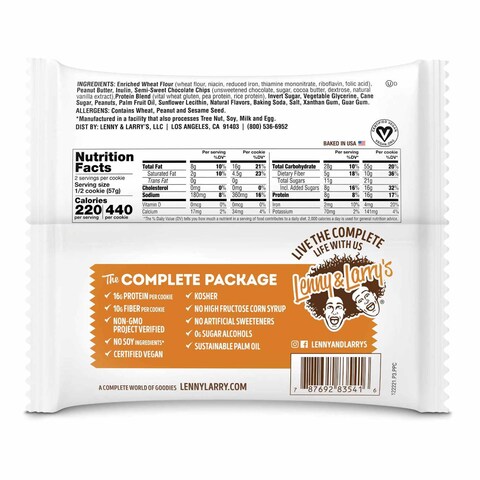 Lenny and Larry&#39;s Keto Peanut Butter Chocolate Chip Cookie, 113g