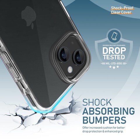 Moxedo 3 in 1 Protection Pack, Tempered Glass Screen Protector, Clear Case and Camera Lens Protector Compatible for iPhone 14 Plus (Clear)