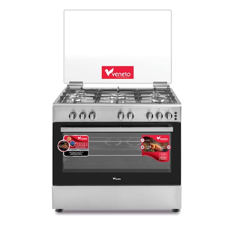 Veneto 5 Burner Gas Cooker VG96CCF Silver 90x60cm