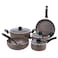 Delcasa Granite Coated Smart Cookware Set, 9Pcs, DC1577BGE   Non-Stick Dish for Gas, Induction &amp; Ceramic Hobs, Induction Bottom   Smart Aluminium Cookware Set
