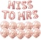 Party Time MISS TO MRS Bachelorette Party Balloons Rose Gold 16" Foil Balloon &amp; 10 Confetti Balloons - Wedding Party Decorations Set - Hen Party Supplies - Bridal Shower Balloons Kit
