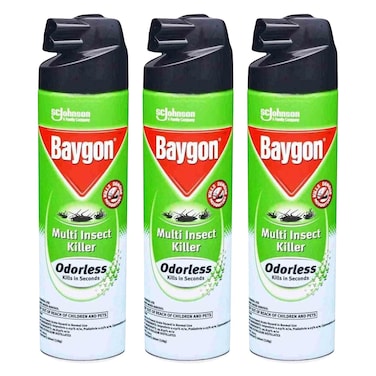 Baygon Odorless Multi Insect Killer Spray 500ml x Pack of 3