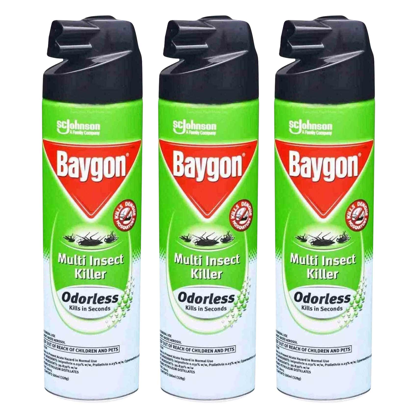 Baygon Odorless Multi Insect Killer Spray 500ml x Pack of 3 Online ...