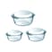 Pyrex Essentials Round Casserole Set With Lid Clear 2.3L+1.6L+1L 3 PCS