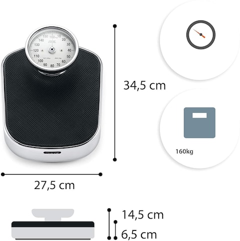 ULTIMAX Mechanical Bathroom Scales Analog Weight Scale 160kg Capacity with Retro design Body Weight Scale Doctor Style for Health Care