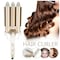 HYX 3 Barrel Hair Curling Iron Wand Hair Curler Upgrade Ceramic Hair Waver Hair Styling Tools Curling Iron Quick Heating Temperature Adjustable for Long or Short Hair