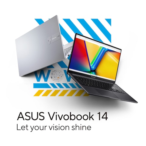 ASUS Vivobook 14 X1404ZA-NK271W, Intel Core i5-1235U, 8GB RAM, 512GB SSD, 14-inch FHD, Windows 11 Home, Quiet Blue, English/Arabic