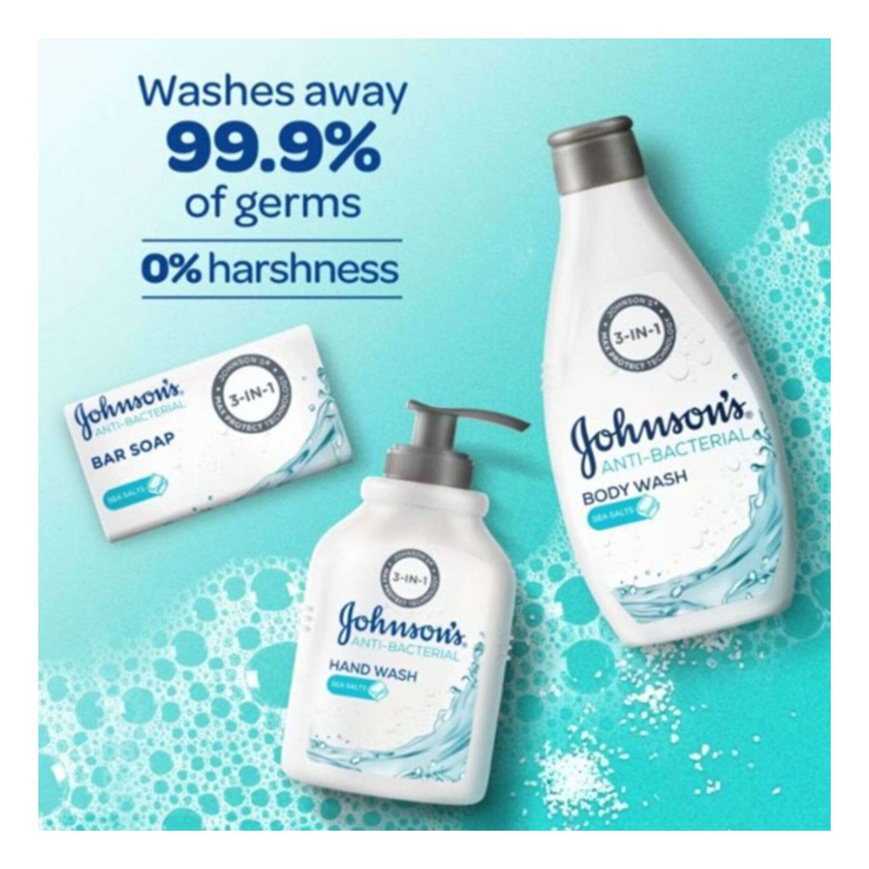 Johnson&#39;s Hand Wash Anti-Bacterial Sea Salts 500ml