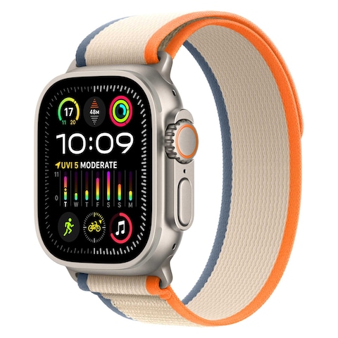 Apple Ultra 2 LTE 49mm Titanium Orange And Beige Trail Loop Small/Medium