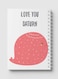 Lowha Spiral Notebook With 60 Sheets And Hard Paper Covers With Love You Saturn Design, For Jotting Notes And Reminders, For Work, University, School