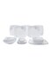 Royalford 27-Piece Opal Hard Square Dinner set White/Blue/Black