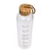 Cuisine Art Ross Motivation Borosilicate Glass Bottle 1000ml Glass Water Bottle with Time Marker, Leak Proof Bpa Free Motivational Water Bottle with Bamboo Lid For Sports, Outdoors, Office and Home
