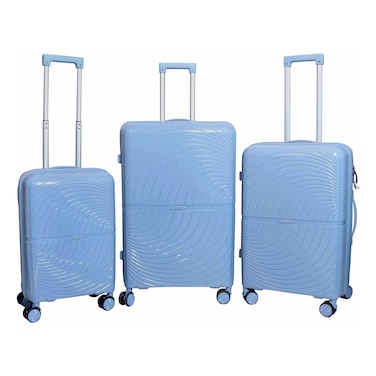 Excalibur Luggage Hard Trolley Light Blue 3 PCS