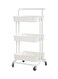 3-Tier Utility Rolling Cart Multifunction Storage with Handle Wheels for Kitchen Bathroom Office Laundry Room