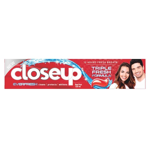 Buy Close Up Triple Fresh Gel Toothpaste Red Hot Flavor 120ml in UAE