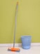 Delcasa Broom With Wooden Handle Orange/Silver