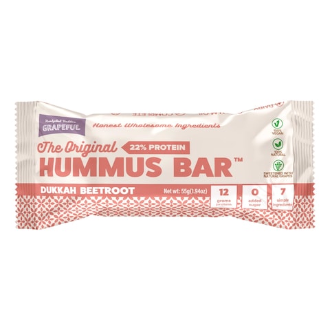 Grapeful Vegan The Original Protein Hummus Bar Dukkah Beetroot 55g