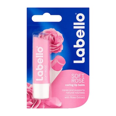 Labello Lip Balm, Moisturising Lip Care, Soft Rose, 4.8g