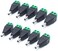 XBW (10 x Male) 12V DC Power Connector 5.5mm x 2.1mm 24V Power Jack Socket for Led Strip CCTV Security Camera Cable Wire Ends 10Pcs Plug Barrel Adapter