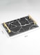 Lowha Decorative Acrylic Serving Tray With Gold Metal Handles And Marble Texture Design 20x30 cm