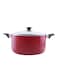 Royalford Casserole With Glass Lid Red 28centimeter