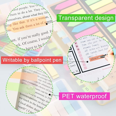 175 Pcs Arrow Page Markers, Post-It Sticky Notes Tab, Index Tab Flags for Home School Office Supplies (7 colors)