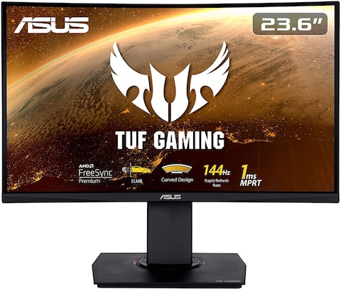 ASUS VG24VQ Tuf Gaming Curved Monitor, Full HD (1920 X 1080), 144Hz, Extreme Low Motion Blu, Black, WLED/VA 23.6 inches