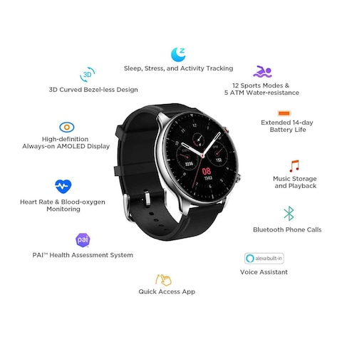 Amazfit GTR 2 Smartwatch GPS A1952 1.39inch Black