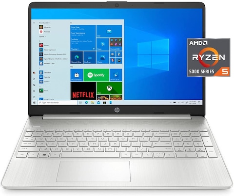 HP 15.6&quot; FHD, Ryzen 5-5500, 8GB RAM, 256GB SSD, Silver, Windows 10 Home, 15-EF2127