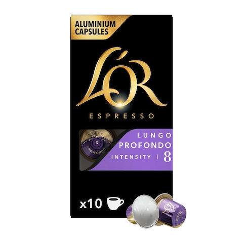 L&#39;or Espresso Lungo Profondo Intensity 8 Coffee 10 Capsules