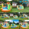XINAGYU Kids Inflatable Bounce House with Blower Splash Water Gun Pool Water Slide Jump Bounce Houses for Kids Toddlers Bouncy Jumping House Backyard Outdoor Bee Water Slides Inflatable Bouncer Castle