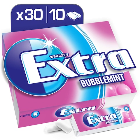 Wrigley&#39;s Extra Bubblemint Chewing Gum, 14g Pack of 30