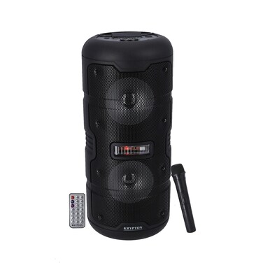 Krypton Portable Rechargeable Speaker With Mic And Remote, Knms5397, BT/ Tf/ USB/ FM/ Micro SD &amp; Aux Inputs, Karaoke Speaker With LED Display, 3.7V 1500mAh Battery, LED Display