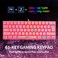 HXSJ V700 Wired Gaming Keyboard RGB Streamer Wired Keyboard 61-key Gaming Keyboard for Game/Office Black (Pink)
