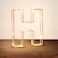 Golden Letter H Glowing with LED Lights 25cm