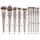 Deo King Makeup Brush Set With Pu Makeup Brush Bag Champagne Gold - 10-Piece
