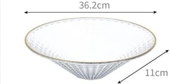 Atraux Set Of 2 Textured Clear Round Fruit Bowls With Gold Rim