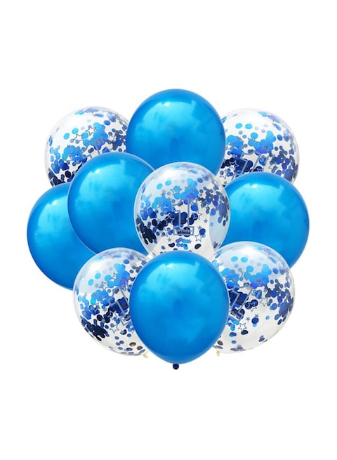 Party Time 10-Piece Birthday Party Inflatable Balloon Set 12inch - Blue