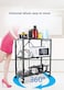 Foldable Storage Shelves, Multilayer Stand Folding Metal Shelf with Caster Wheels, Metal Storage Rack Display Rack for Garage Kitchen Home Closet Office, No Assembly Needed (4Layer)