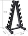 Marshal Fitness 6 Pair umbbell Stand Storage Rack for Dumbbell urable steel storage for fitness weights Bar A-Frame dumbbell weight rack-Mf-0091