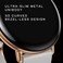 Zepp E Circle Smart Watch Health And Fitness Tracker With Heart Rate, SpO2 And Rem Sleep Monitoring, Stainless Steel Body, Leather Band, Moon Gray
