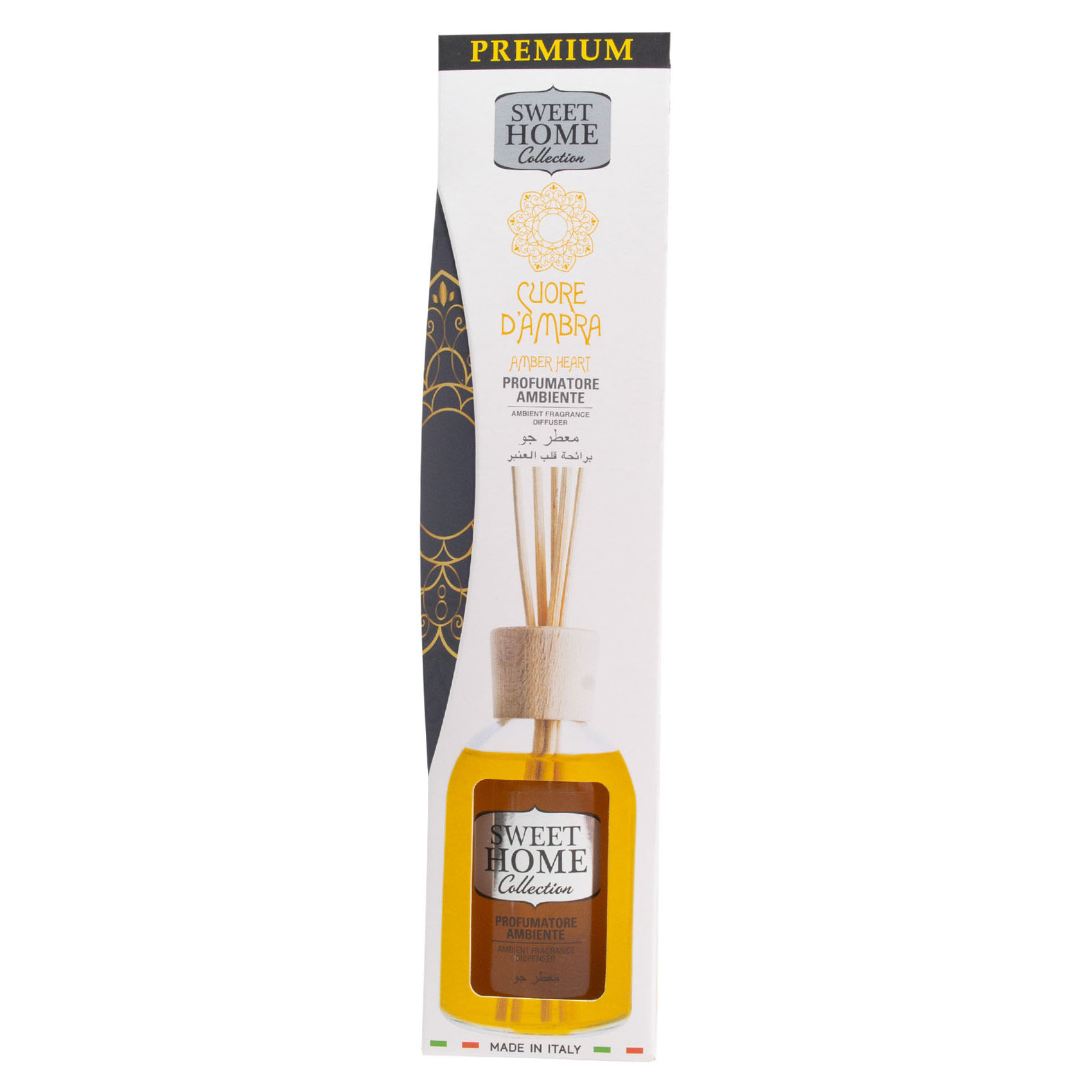 Sweet Home Collection Amber Heart Ambient Reed Diffuser Gold 100ml