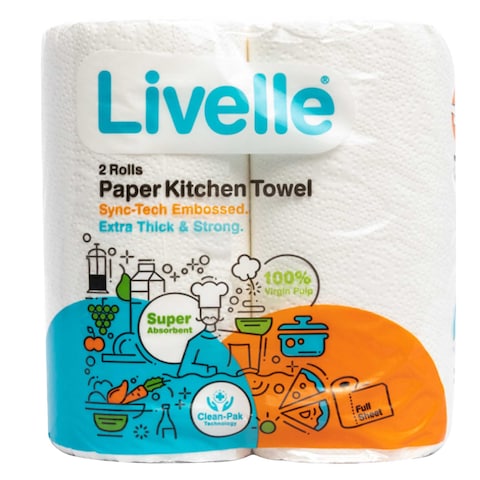 Livelle Kitchen Towel White Twin Pack