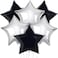 Party Time 6-Pieces 18 Inches Silver &amp; Black Star Foil Balloons Set For Wedding, Anniversary, Birthday Party Decorations - Party Supplies