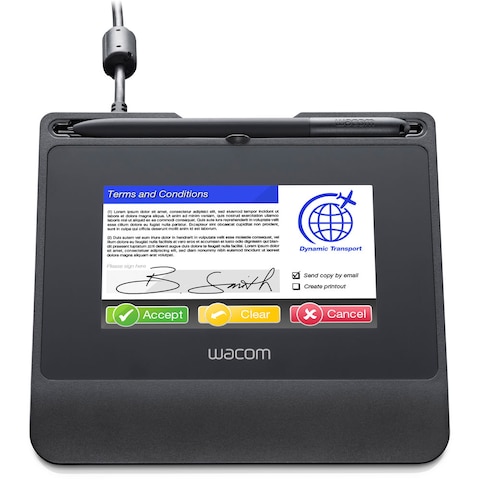 Wacom STU-540 5-inch Color LCD Signature Pad with a battery-free pen and Sign Pro PDF Software Free Edition (Standard)   Black   STU-540
