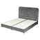 In House Lamar Velvet Bed Frame - Queen - 200x140 cm - Gray