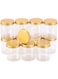 ALSAQER 12 Pieces (450ml) Spice Storage Empty Bottle Refillable Clear Jar/Food Container/Plastic Pet Jars/Cansister Plastic Bottle with Metal Gold Lids