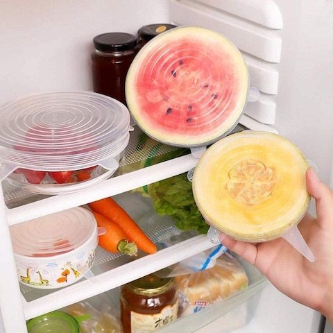 Generic Silicone Stretch Lids 6 Pack Suction Lid (White)